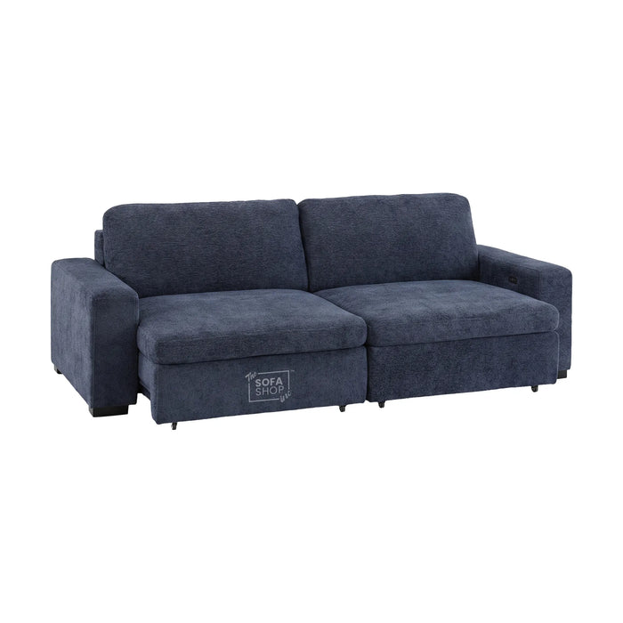 2 Wide Seat Blue Electric Sliding Sofa | Palma