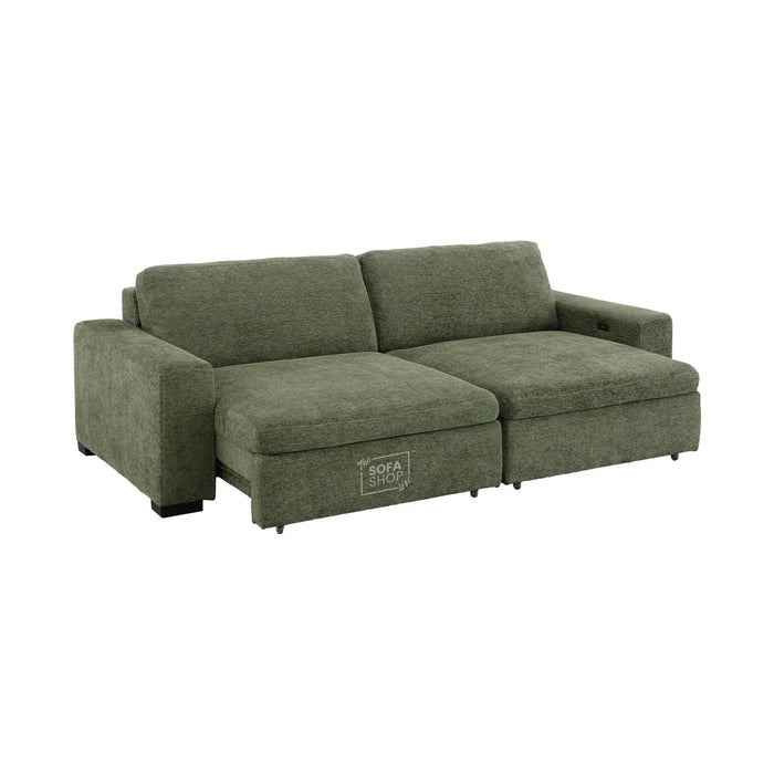 2 Wide Seat Green Electric Sliding Sofa | Palma