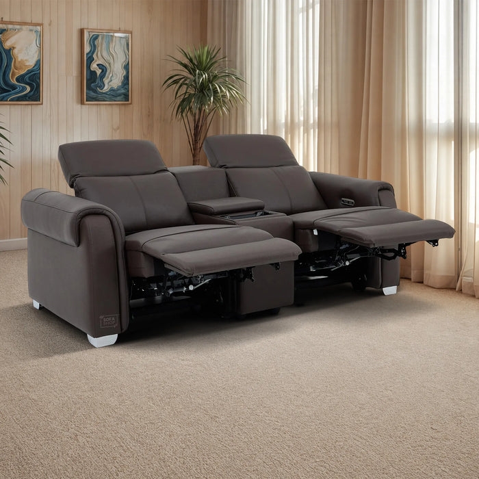 2 Seater Electric Recliner Sofa | Brown Real Leather | Turin