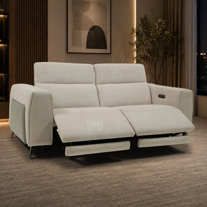 3 Seater Smart Electric Sofa | Beige Fabric | Sample | Cadenza