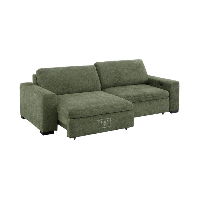 2 Wide Seat Green Electric Sliding Sofa | Palma
