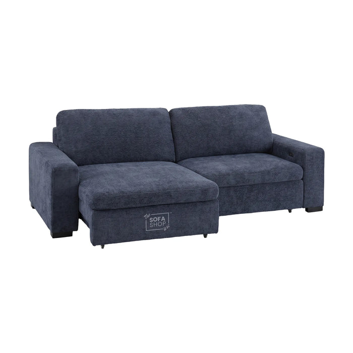 2 Wide Seat Blue Electric Sliding Sofa | Palma