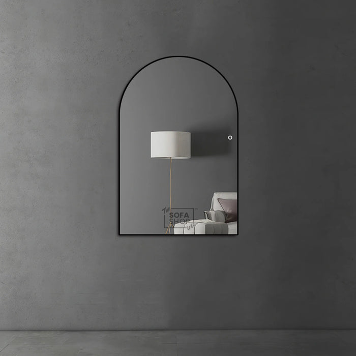 Arched Metal Frame Mirror with 5mm Glass in Gold, Black, and Silver