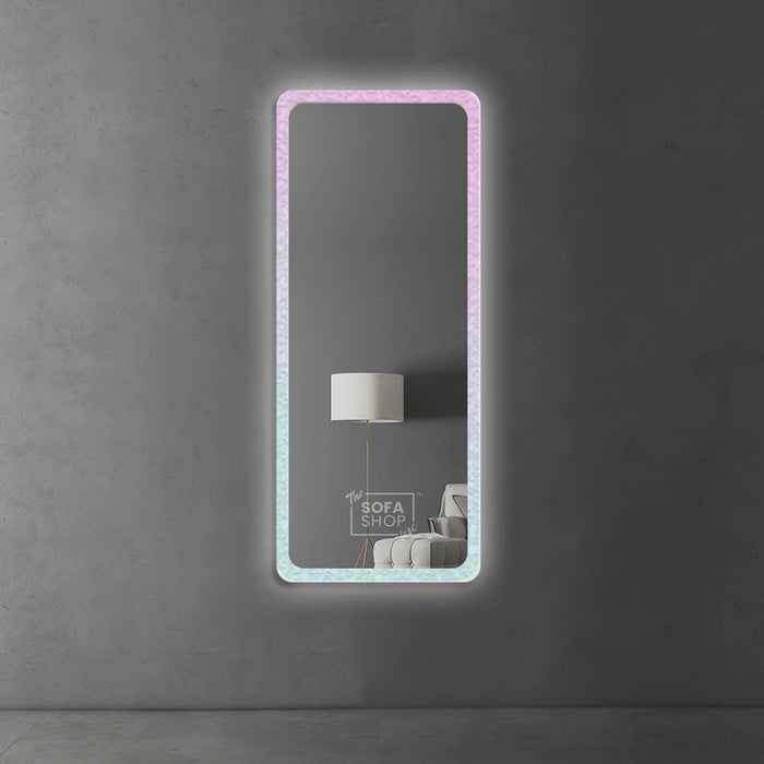Rectangular Free Standing Mirror with LED Lights and Acrylic Frame | 60x165cm