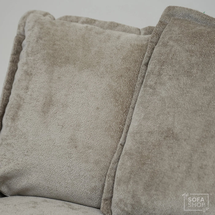 2 Seater Beige Static Sofa With Removable Cushions | Dent On LHF Arm | Genova | SHS 29 | The Sofa Shop