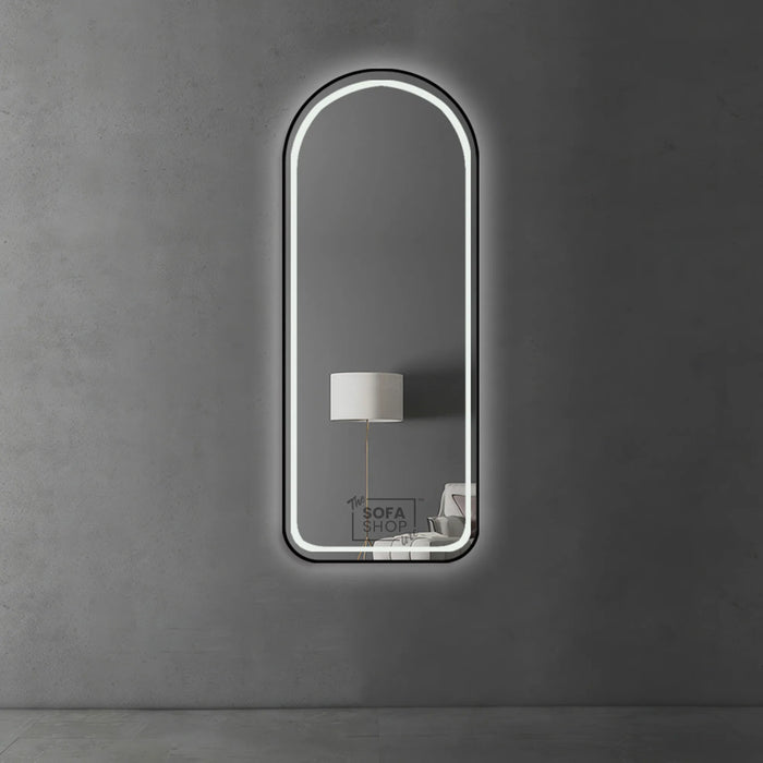 Arched Metal Frame Mirror - Gold, Black, or Silver - 70x180cm