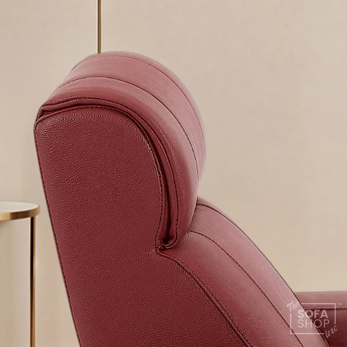 1 Seater Smart Tech Electric Recliner Cinema Chair | Luxury Theatre Seating | Red Real Leather | Rimini