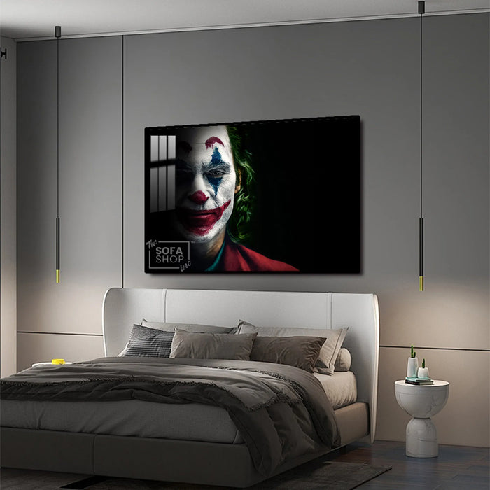 Joker LED Canvas | Bold Statement Piece | 150x100cm | Gold or Black Frame