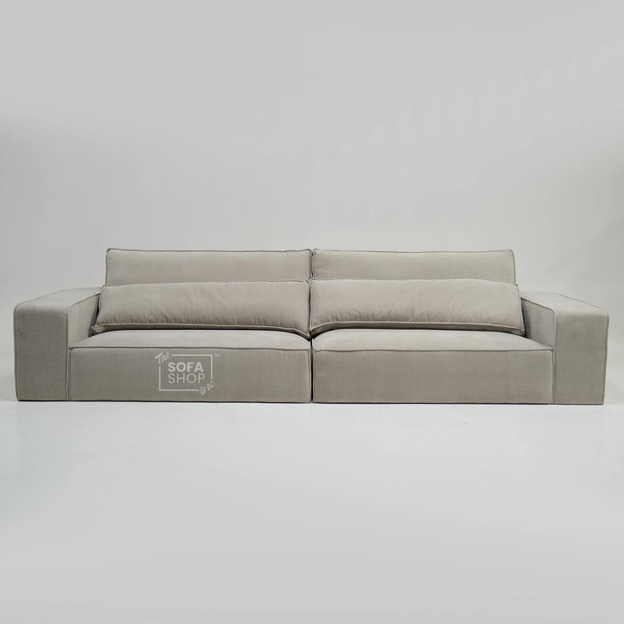 4 Seater Static Fabric Sofa & Footstool | RHF Stain, Back Damage & No Feet | Vicenza | SHS Sofa 27