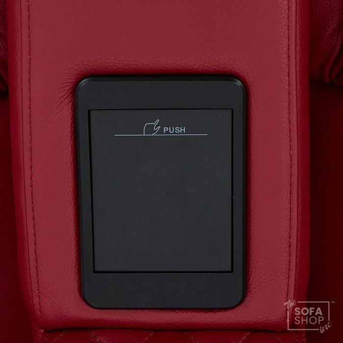 2 Seater Smart Tech Electric Recliner Cinema Sofa | Luxury Theatre Seating | Red Real Leather | Assisi