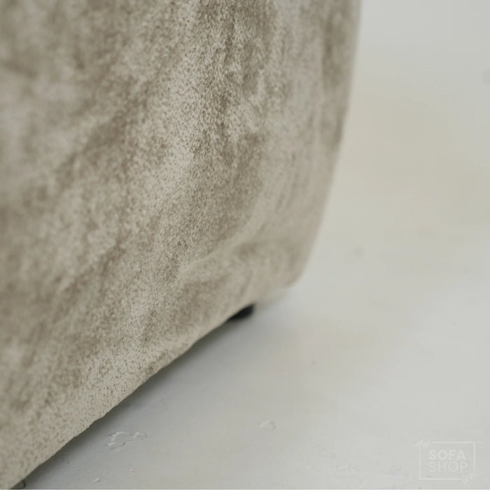 Static Beige Fabric 2 Seater Couch With Removable Cushions, Static Design | Dent On RHF Arm | Genova | SHS 26 | The Sofa Shop