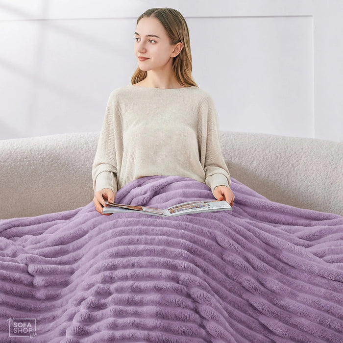 Ultra-Soft Plush Throw | Purple | 150x200cm | Boston