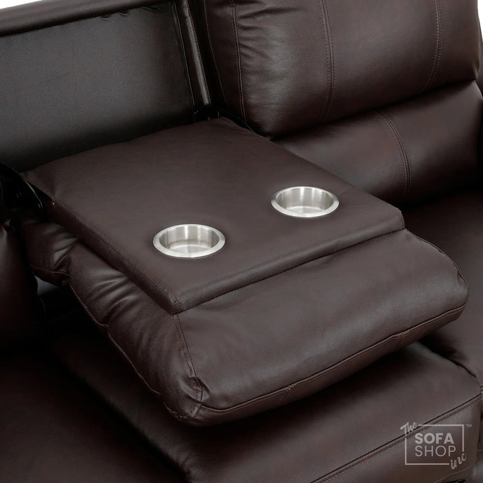 3 Seater Electric Recliner Sofa | Brown Real Leather | Trento