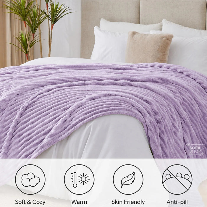 Ultra-Soft Plush Throw | Purple | 150x200cm | Boston