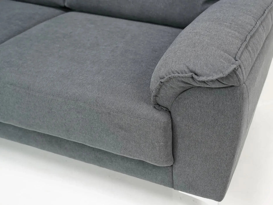 2 Seater Grey Fabric Sofa – Stylish, Space-Saving & Ultra-Comfortable | Sophia - S41