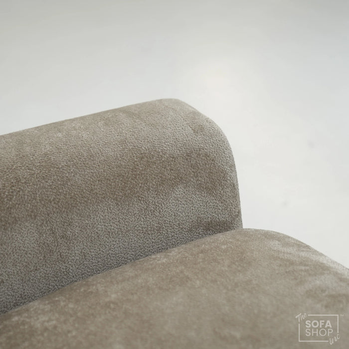 2 Seater Beige Static Sofa With Removable Cushions | Dent On LHF Arm | Genova | SHS 29 | The Sofa Shop