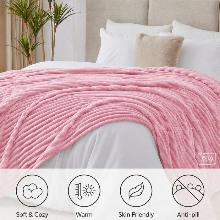Chunky Fur Throw | Hot Pink | 150x200cm | Boston