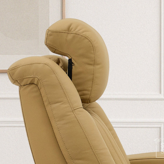 1 Seater Smart Tech Electric Recliner Cinema Chair | Luxury Theatre Seating | Tan Real Leather | Capri