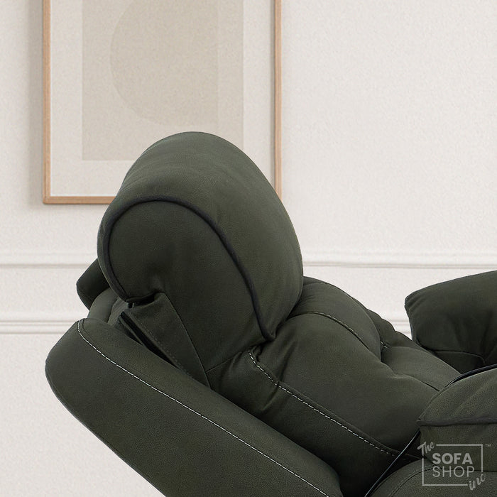 1 Seater Smart Tech Electric Recliner Cinema Chair | Green Fabric | Florence