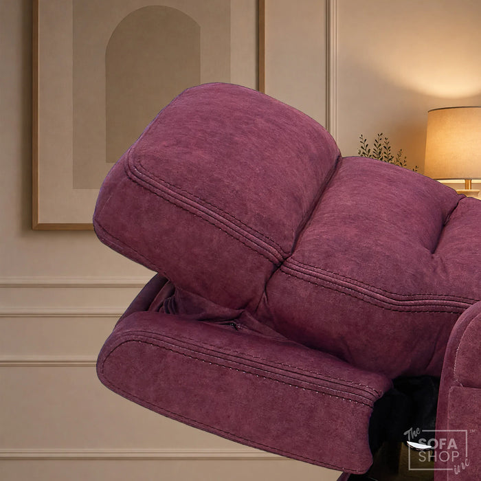 1 Seater Smart Tech Electric Recliner Cinema Chair | Purple Fabric | Sicily