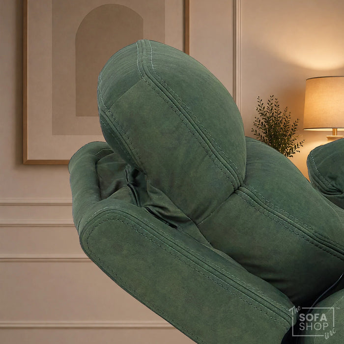 1 Seater Smart Tech Electric Recliner Cinema Chair | Olive Green Fabric | Sicily