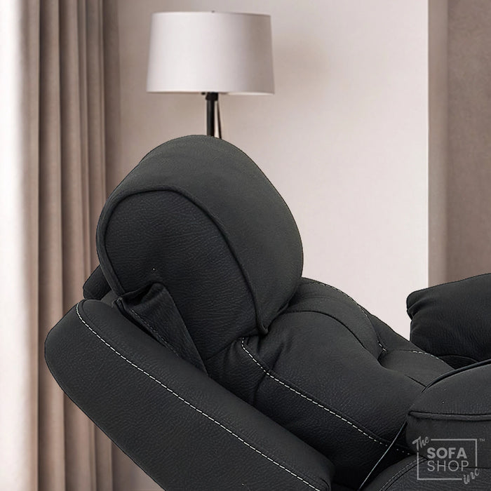1 Seater Smart Tech Electric Recliner Cinema Chair | Charcoal Grey Fabric | Florence