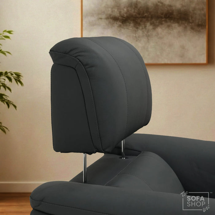 1 Seater Smart Electric Recliner Chair | Dark Blue Real Leather | Torino