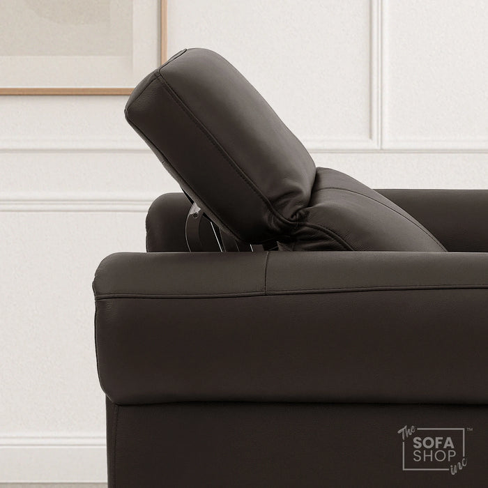 1 Seater Electric Recliner Chair | Brown Real Leather | Turin