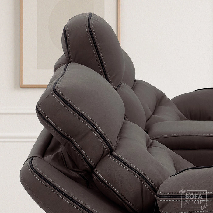 2 Seater Smart Tech Electric Recliner Cinema Sofa | Dark Brown Fabric | Tuscany