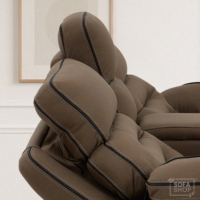 2 Seater Smart Tech Electric Recliner Cinema Sofa | Mocha Brown Fabric | Tuscany