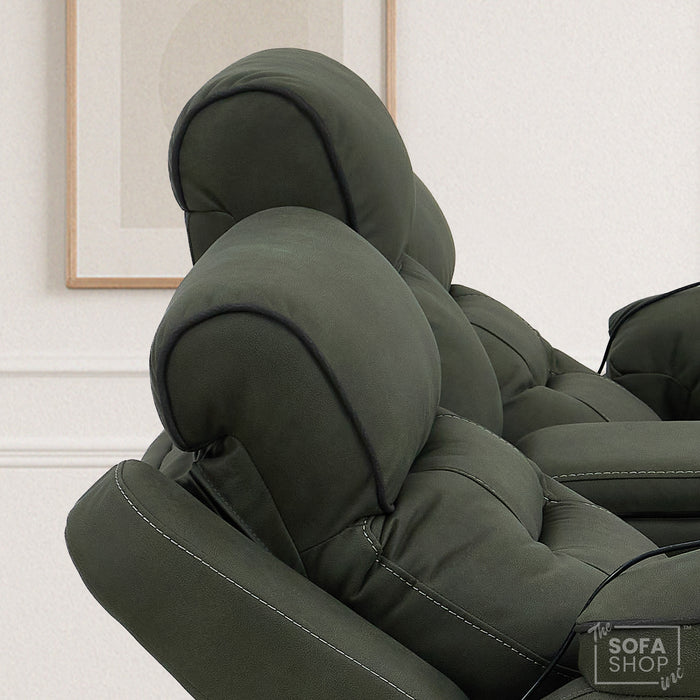 2 Seater Smart Tech Electric Recliner Cinema Sofa | Green Fabric | Florence