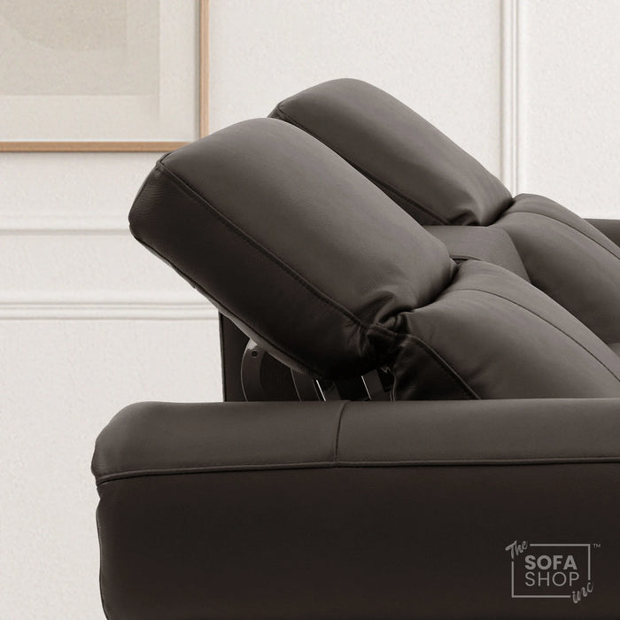 2 Seater Electric Recliner Sofa | Brown Real Leather | Turin
