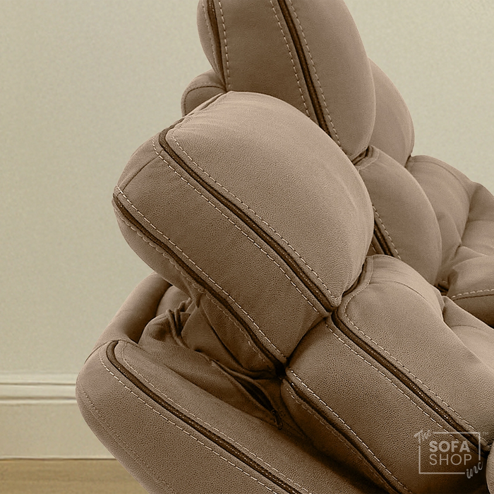 2 Seater Smart Tech Electric Recliner Cinema Sofa |Mocha Brown Fabric | Tuscany