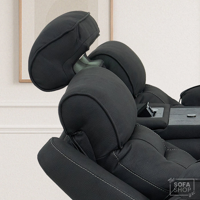 3 Seater Smart Tech Electric Recliner Cinema Sofa | Charcoal Grey Fabric | Florence