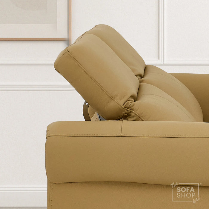 3 Seater Electric Recliner Sofa | Tan Real Leather | Turin