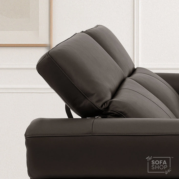 3 Seater Electric Recliner Sofa | Brown Real Leather | Turin