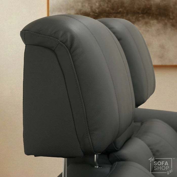 2 Seater Smart Electric Recliner Chair | Blue Real Leather | Torino