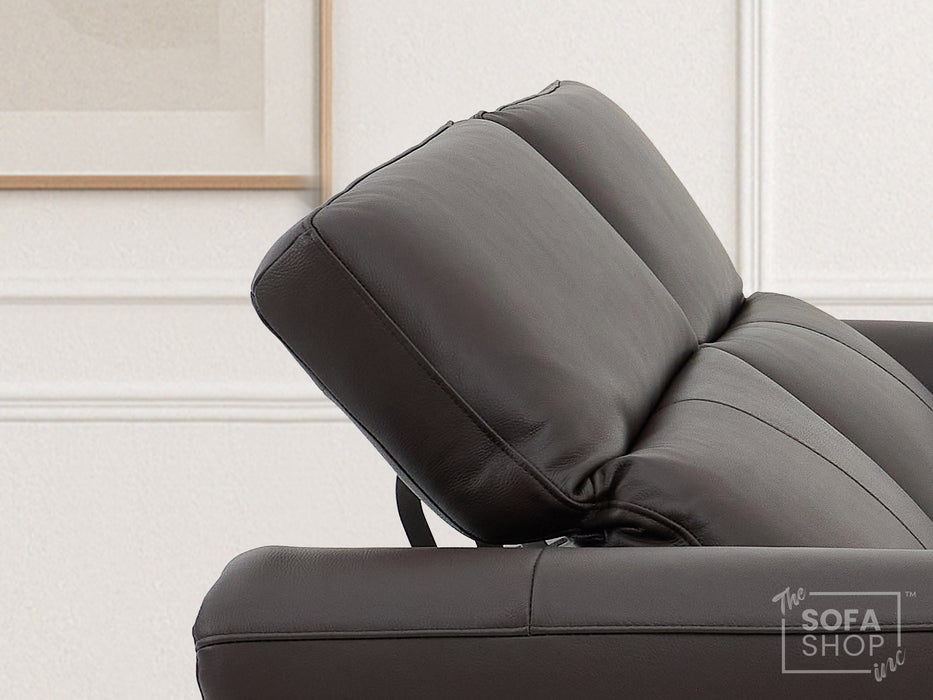 3 Seater Electric Recliner Sofa | Brown Real Leather | Turin
