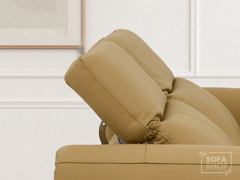 3 Seater Electric Recliner Sofa | Tan Real Leather | Turin