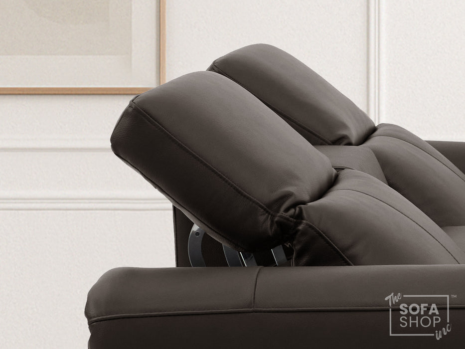 2 Seater Electric Recliner Sofa | Brown Real Leather | Turin
