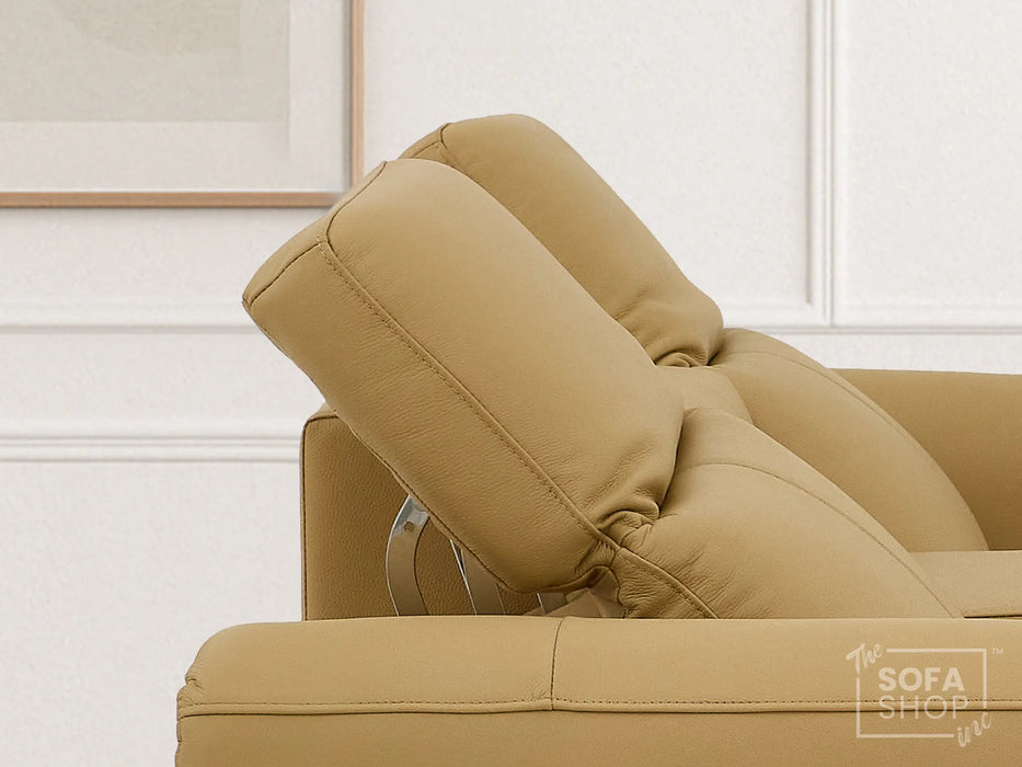 2 Seater Electric Recliner Sofa | Tan Real Leather | Turin