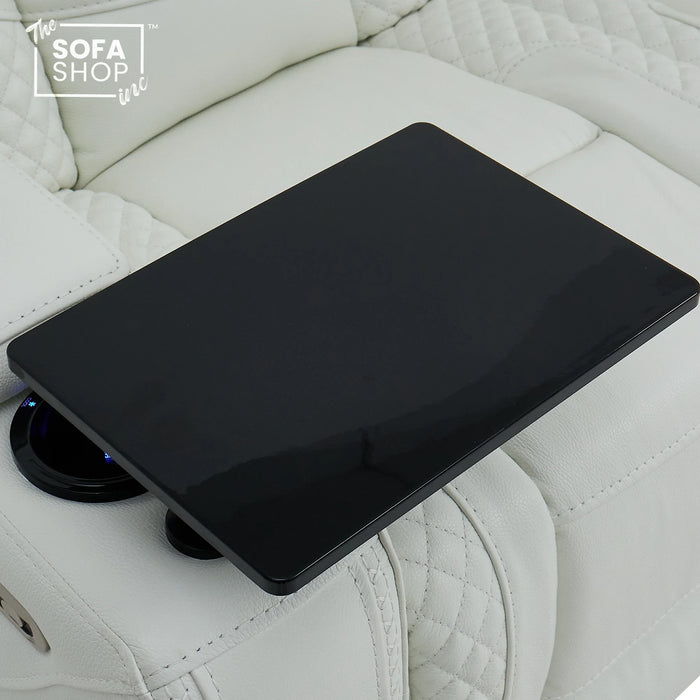 3 Seater Smart Tech Electric Recliner Cinema Sofa | White Real Leather | Napoli