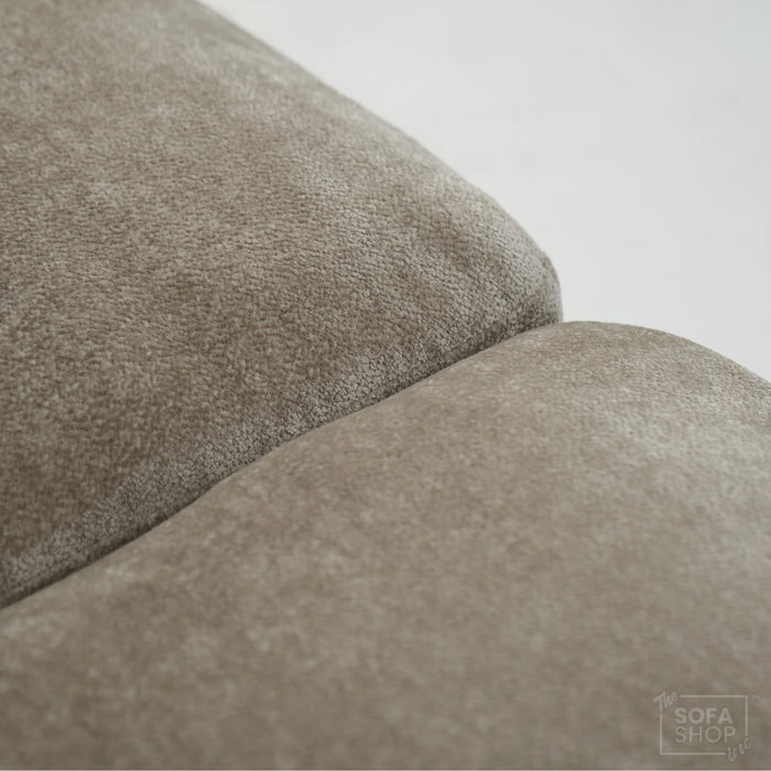Static Beige Fabric 2 Seater Couch With Removable Cushions, Static Design | Dent On RHF Arm | Genova | SHS 26 | The Sofa Shop