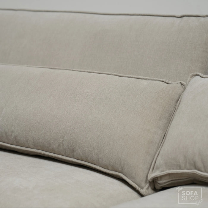 4 Seater Static Fabric Sofa & Footstool | RHF Stain, Back Damage & No Feet | Vicenza | SHS Sofa 27