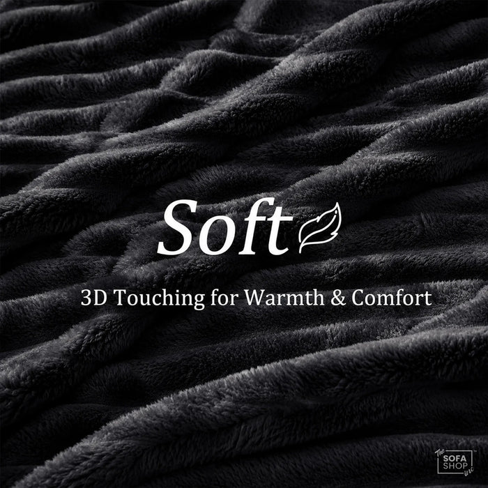 Ultra-Soft Plush Throw | Deep Grey | 150x200cm | Boston