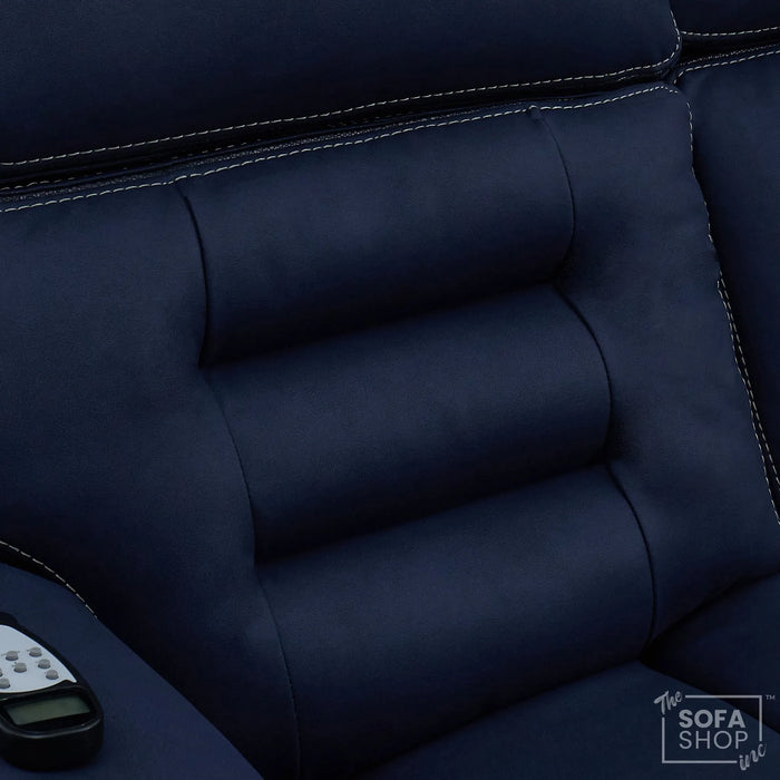 2 Seater Smart Tech Electric Recliner Cinema Sofa | Blue Fabric | Tuscany