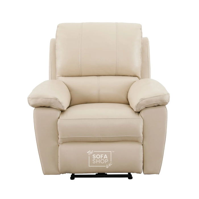 1 Seater Electric Recliner Chair | Cream Real Leather | Trento