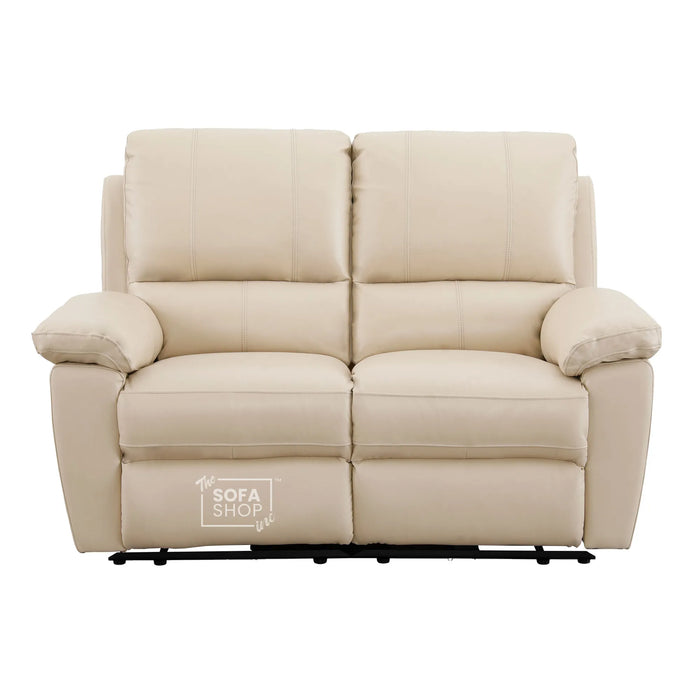 2 Seater Electric Recliner Sofa | Cream Real Leather | Trento