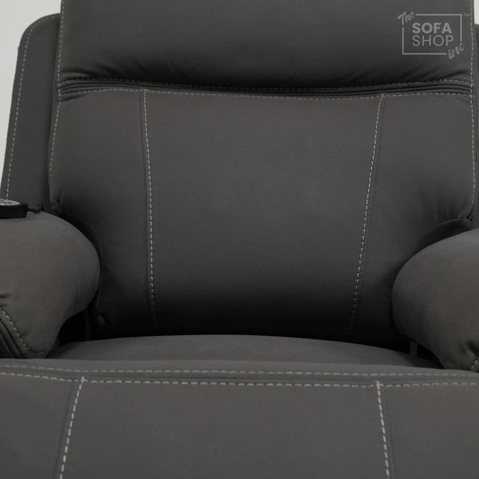 1 Seater Smart Tech Electric Recliner Cinema Chair | Grey Resilience Fabric | Sample | Vinsonova