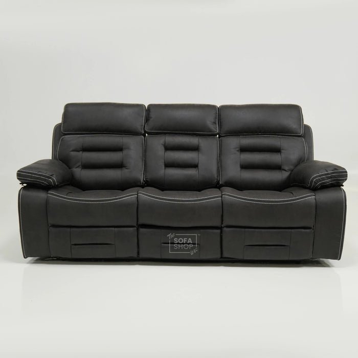 3 Seater Electric Cinema Sofa | Black Velvet Fabric | Sample | Tuscany